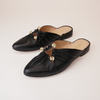 Fibby Black Leather Flats