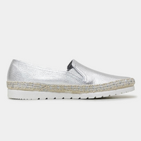 Nuria Silver Leather Espadrilles