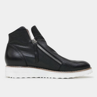 Ohmy Black Leather Ankle Boots