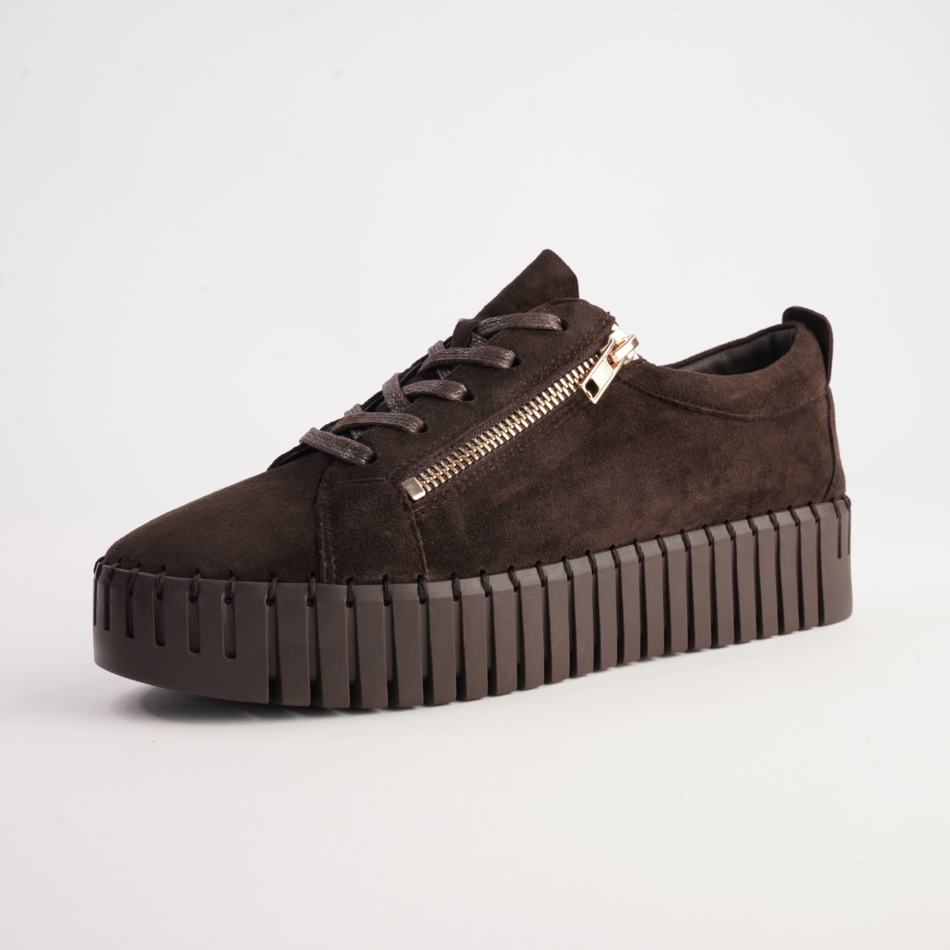 Bump Chocolate Suede Sneakers