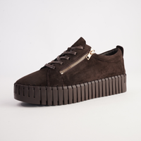 Bump Chocolate Suede Sneakers