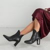 Astronomy Black Leather Ankle Boots