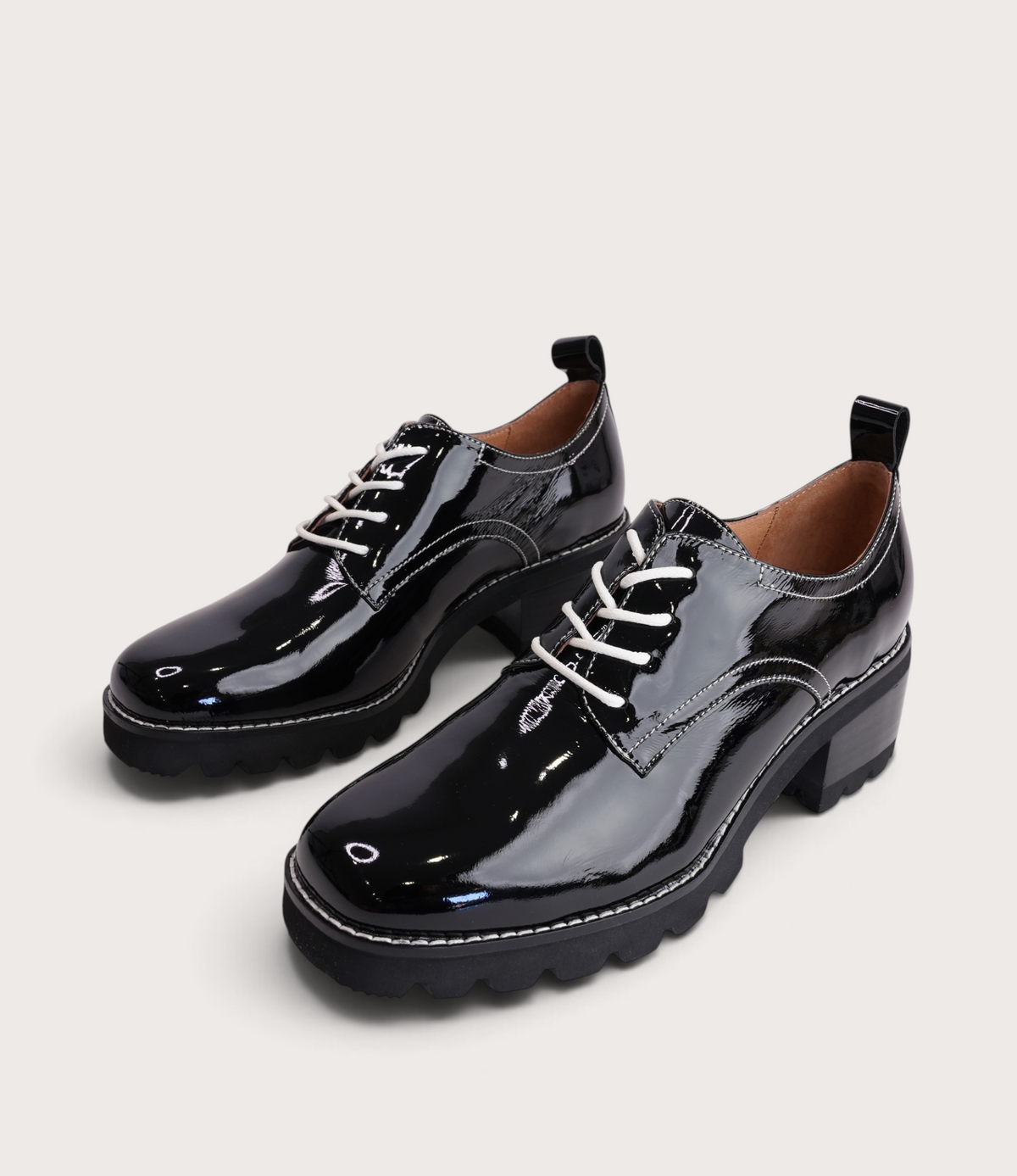 Daya Black Patent Leather Brogues