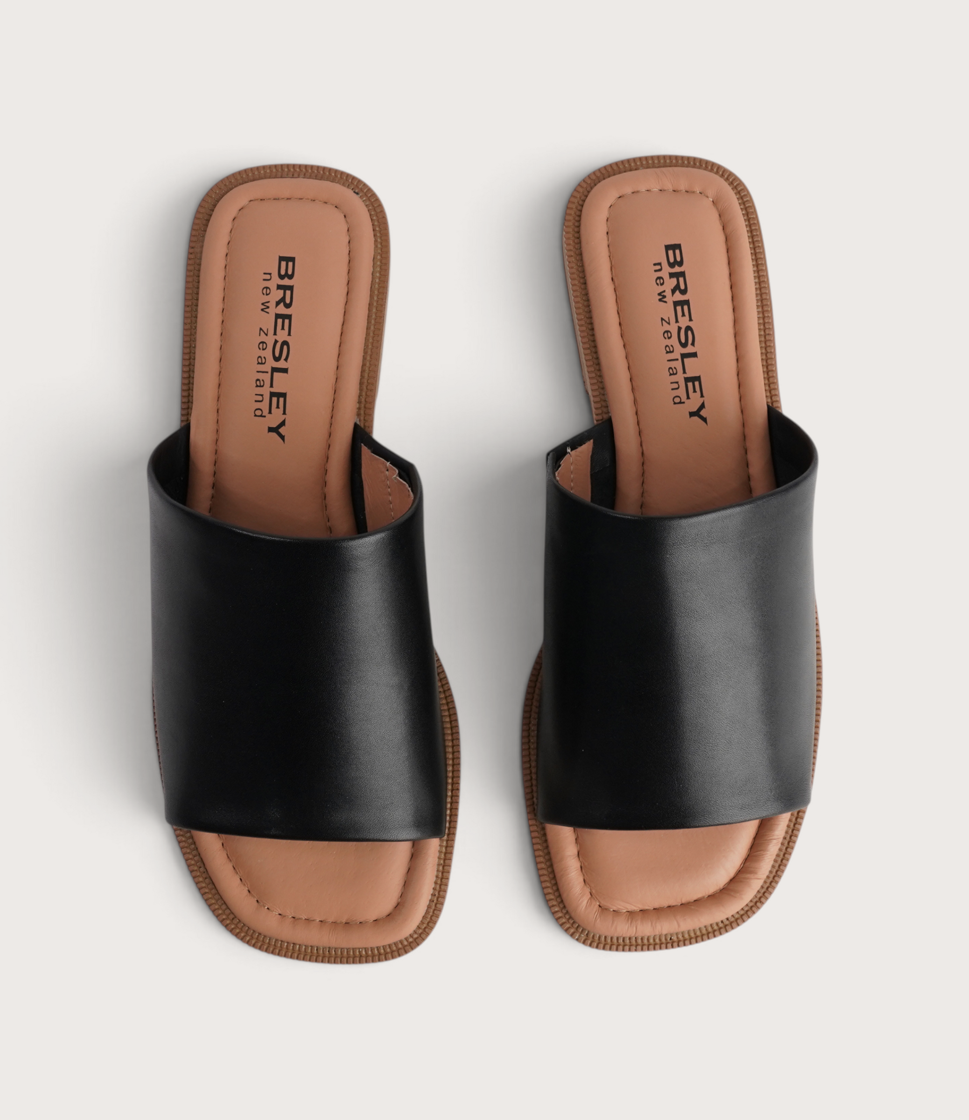 Sooty Black Leather Flats
