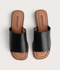 Sooty Black Leather Flats