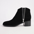 Ricarda Black Suede/ Black Heel Ankle Boots