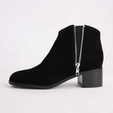 Ricarda Black Suede/ Black Heel Ankle Boots - DJANGO AND JULIETTE | Shouz