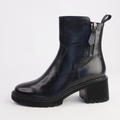 Zareks Black Leather Ankle Boots