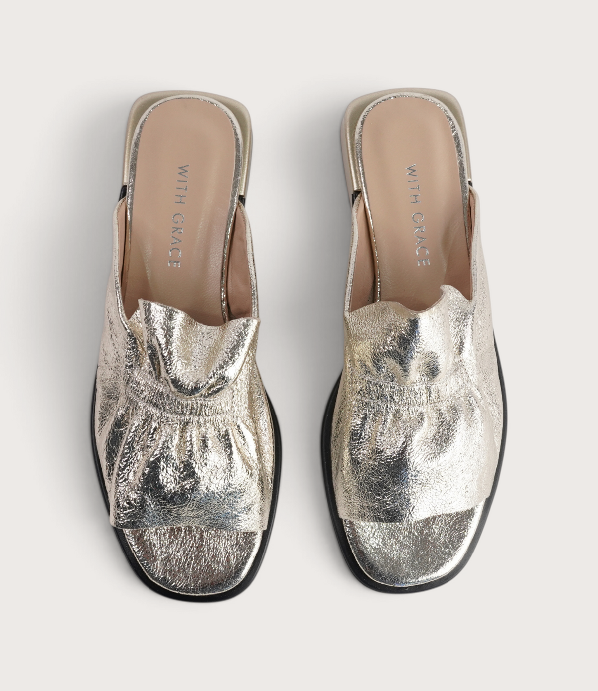 Luna Gold Leather Flats
