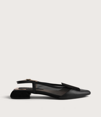 Vivienne Black Leather/ Black Mts Suede Flats