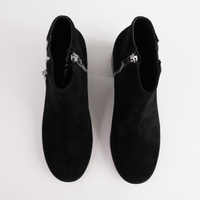 Ricarda Black Suede/ Black Heel Ankle Boots - DJANGO AND JULIETTE | Shouz