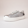 Fresno Silver Leather Mesh Sneakers