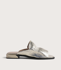Luna Gold Leather Flats