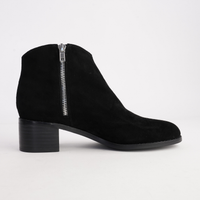 Ricarda Black Suede/ Black Heel Ankle Boots - DJANGO AND JULIETTE | Shouz