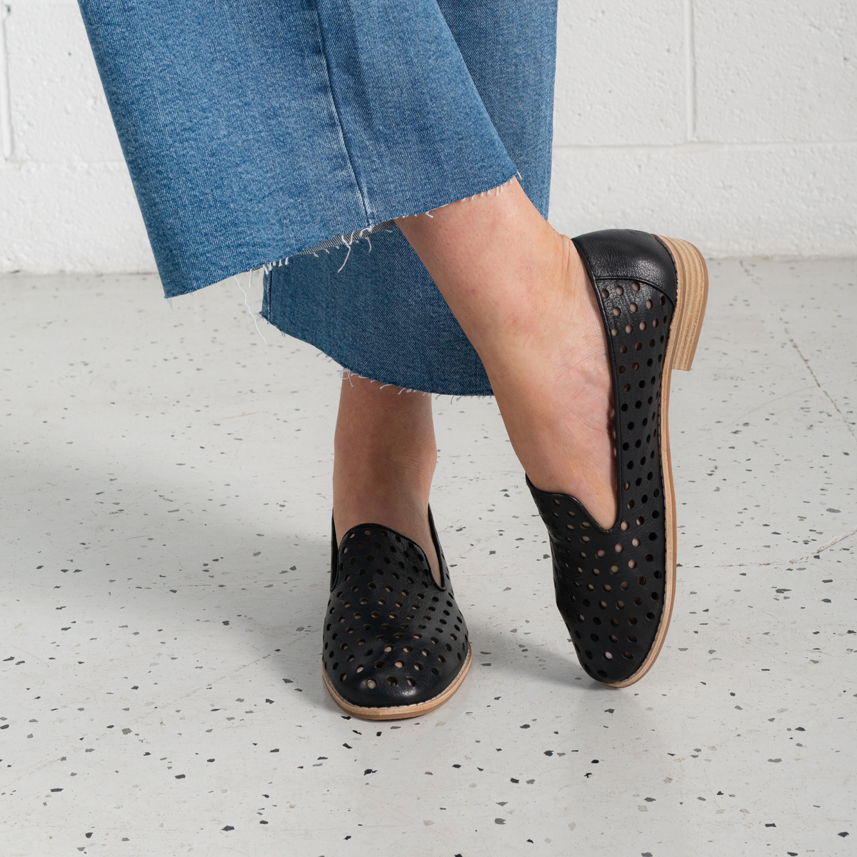 Ariah Black Leather Loafers