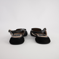 Vivienne Black Leather/ Black Mts Suede Flats