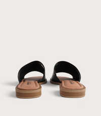 Sooty Black Leather Flats