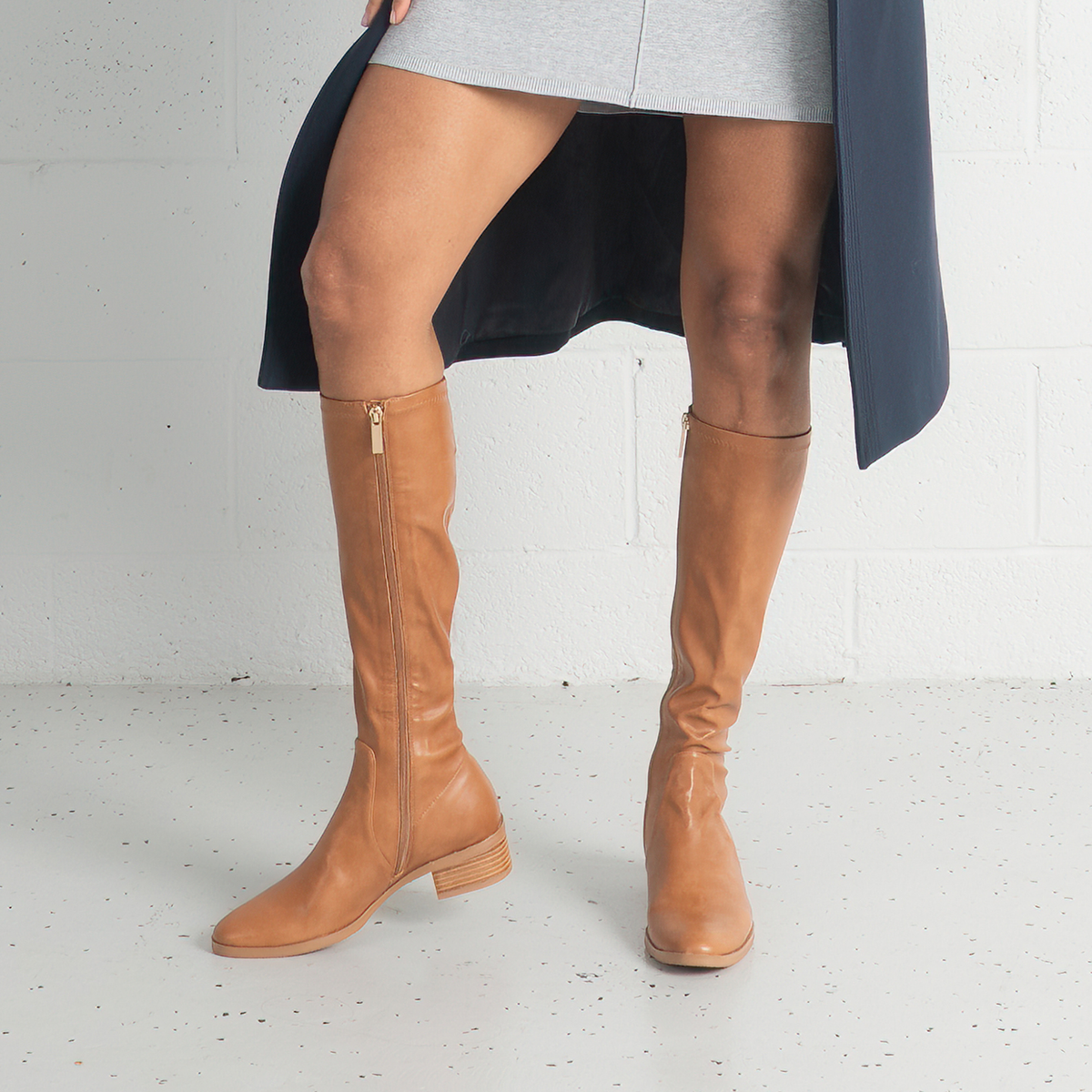 Timothie Tan Smooth Knee High Boots - DJANGO AND JULIETTE | Shouz