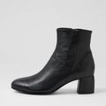 Felton Black Leather Ankle Boots