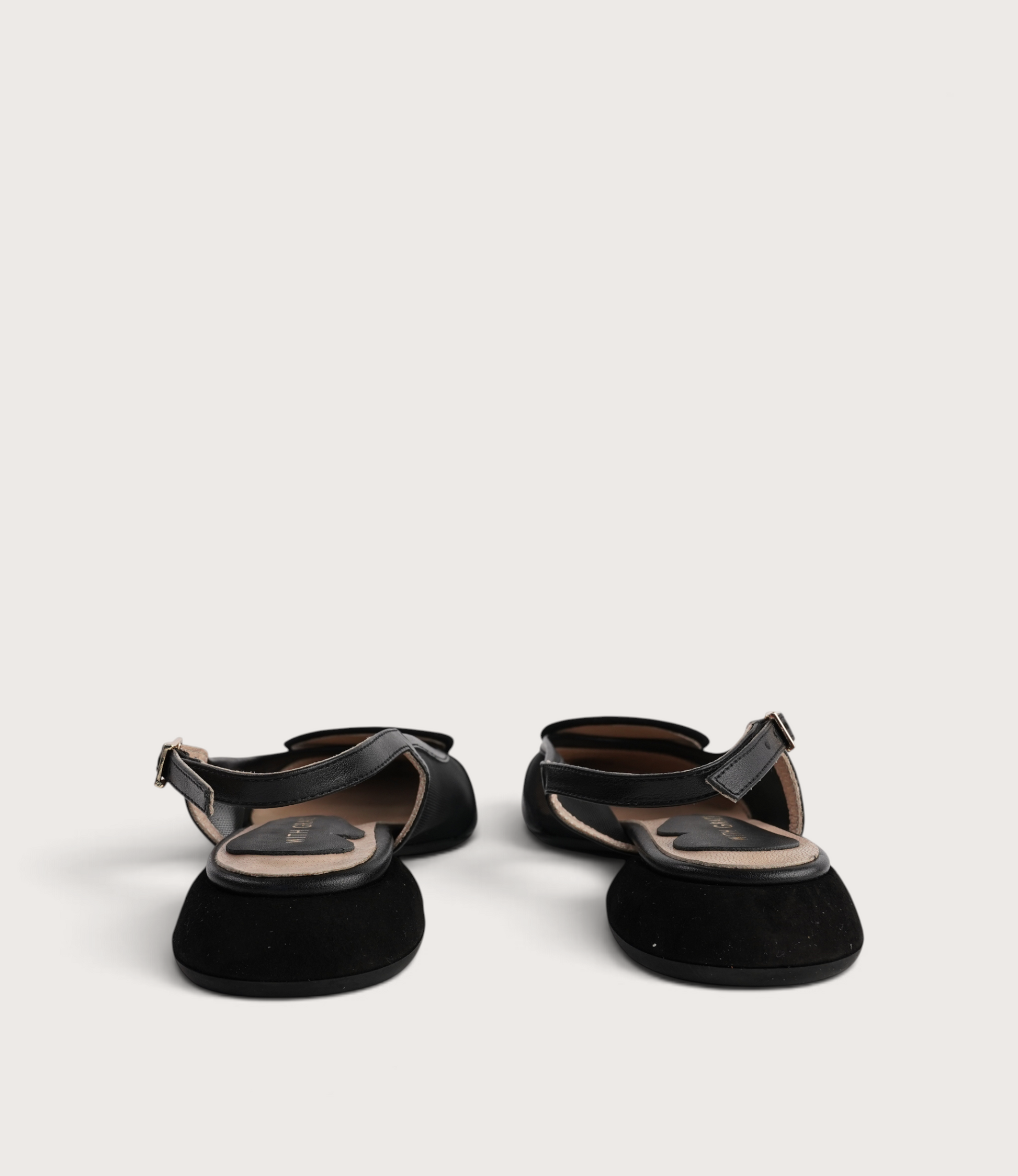 Vivienne Black Leather/ Black Mts Suede Flats