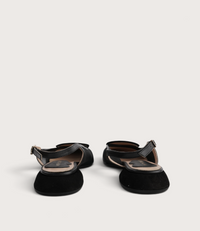 Vivienne Black Leather/ Black Mts Suede Flats