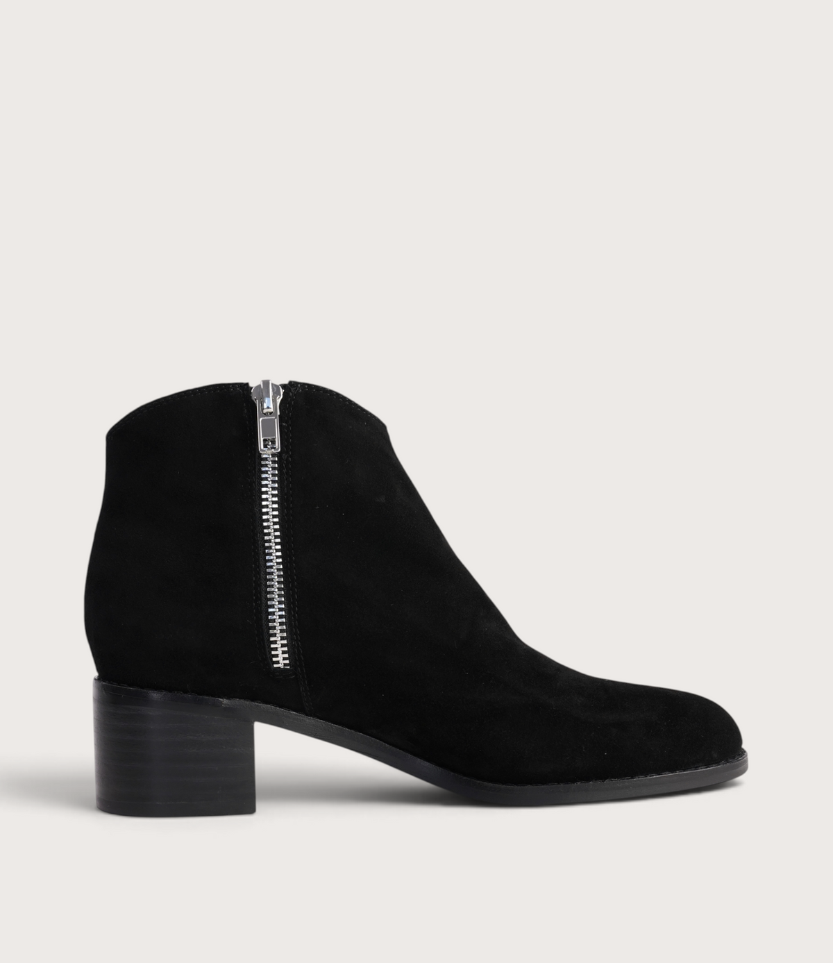 Ricarda Black Suede/ Black Heel Ankle Boots