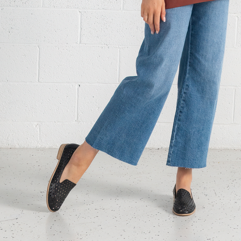 Ariah Black Leather Loafers