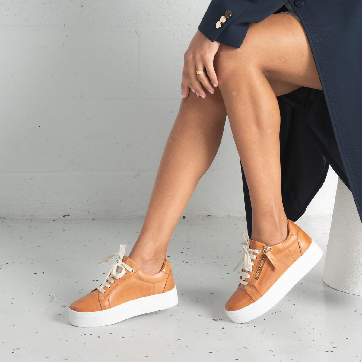Abbey Coconut Leather Sneakers