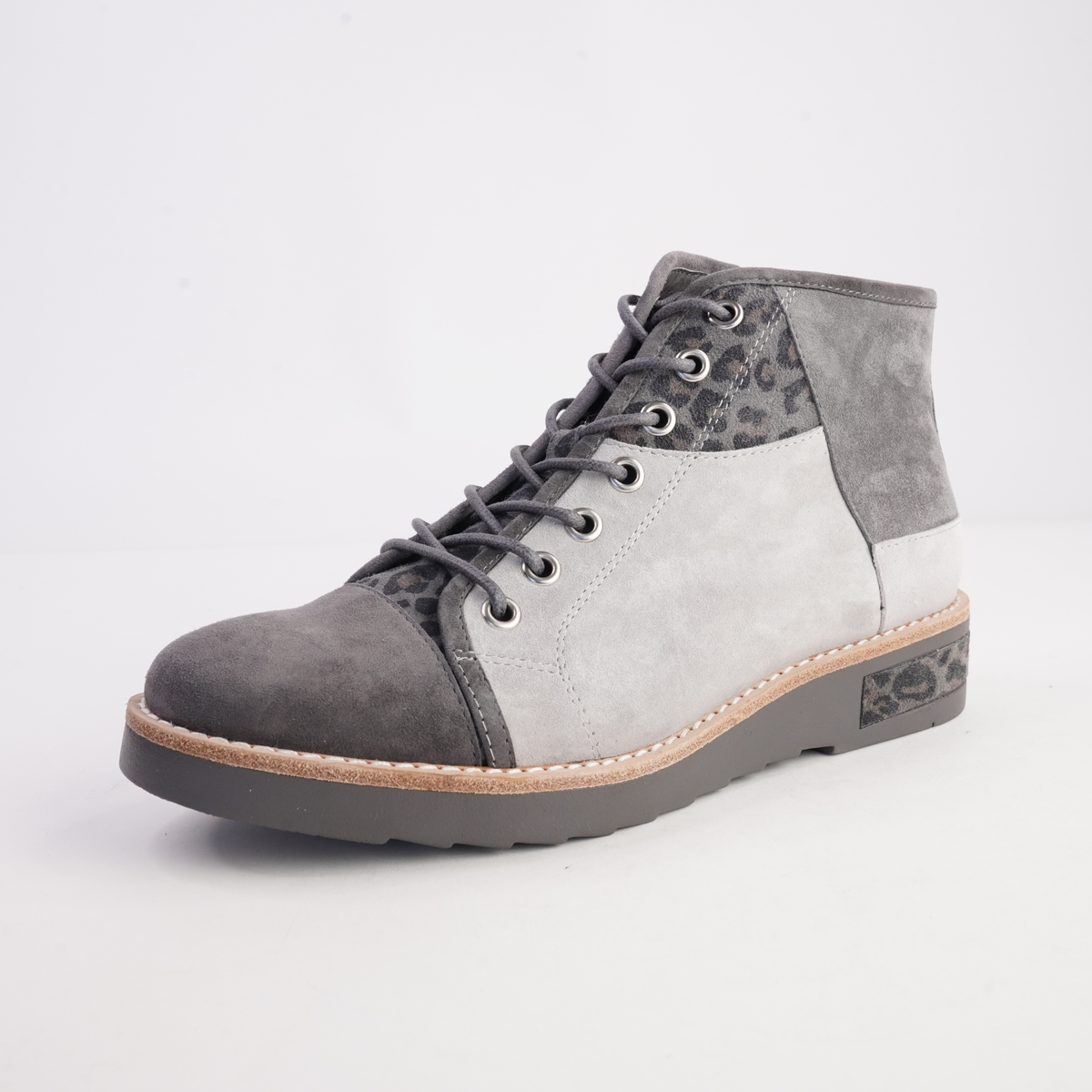 Regine Charcoal Multi Leather Ankle Boots - DJANGO AND JULIETTE | Shouz