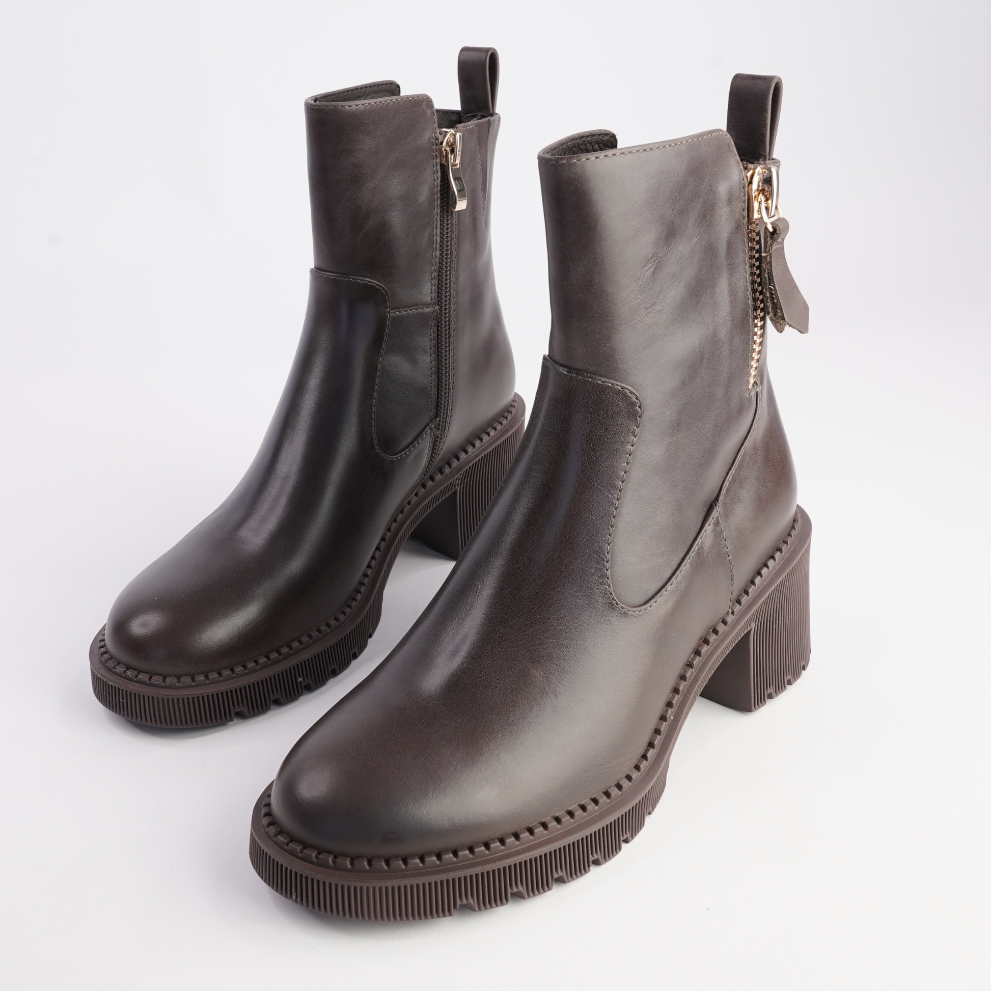 Zareks Choc Leather Boots - DJANGO AND JULIETTE | Shouz