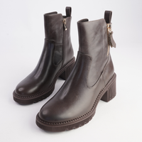 Zareks Choc Leather Boots - DJANGO AND JULIETTE | Shouz