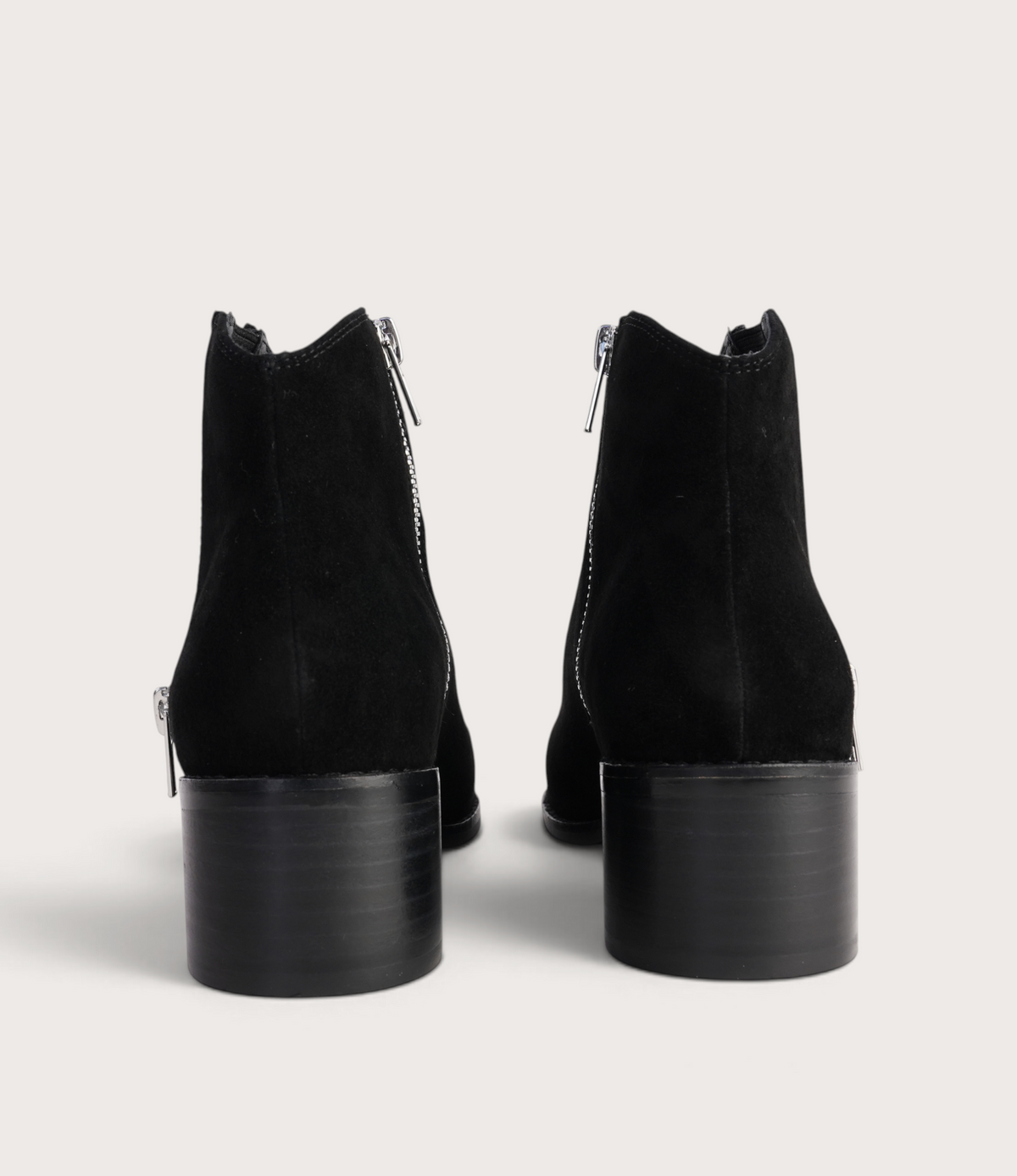 Ricarda Black Suede/ Black Heel Ankle Boots
