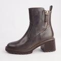 Zareks Choc Leather Ankle Boots