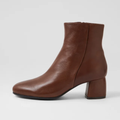 Felton Cocoa Leather Ankle Boots
