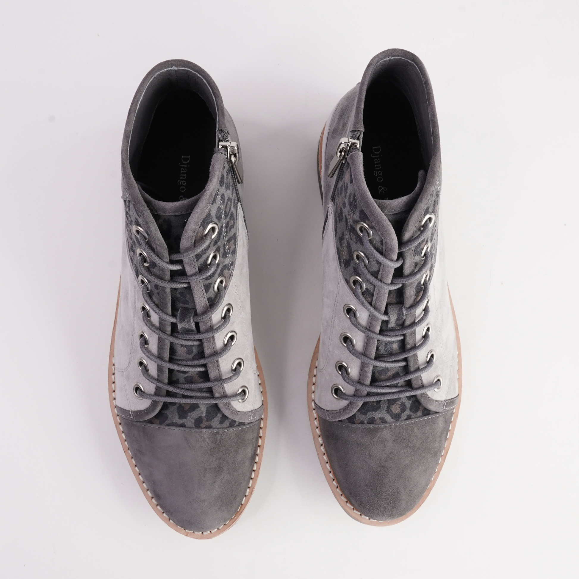 Regine Charcoal Multi Leather Ankle Boots - DJANGO AND JULIETTE | Shouz