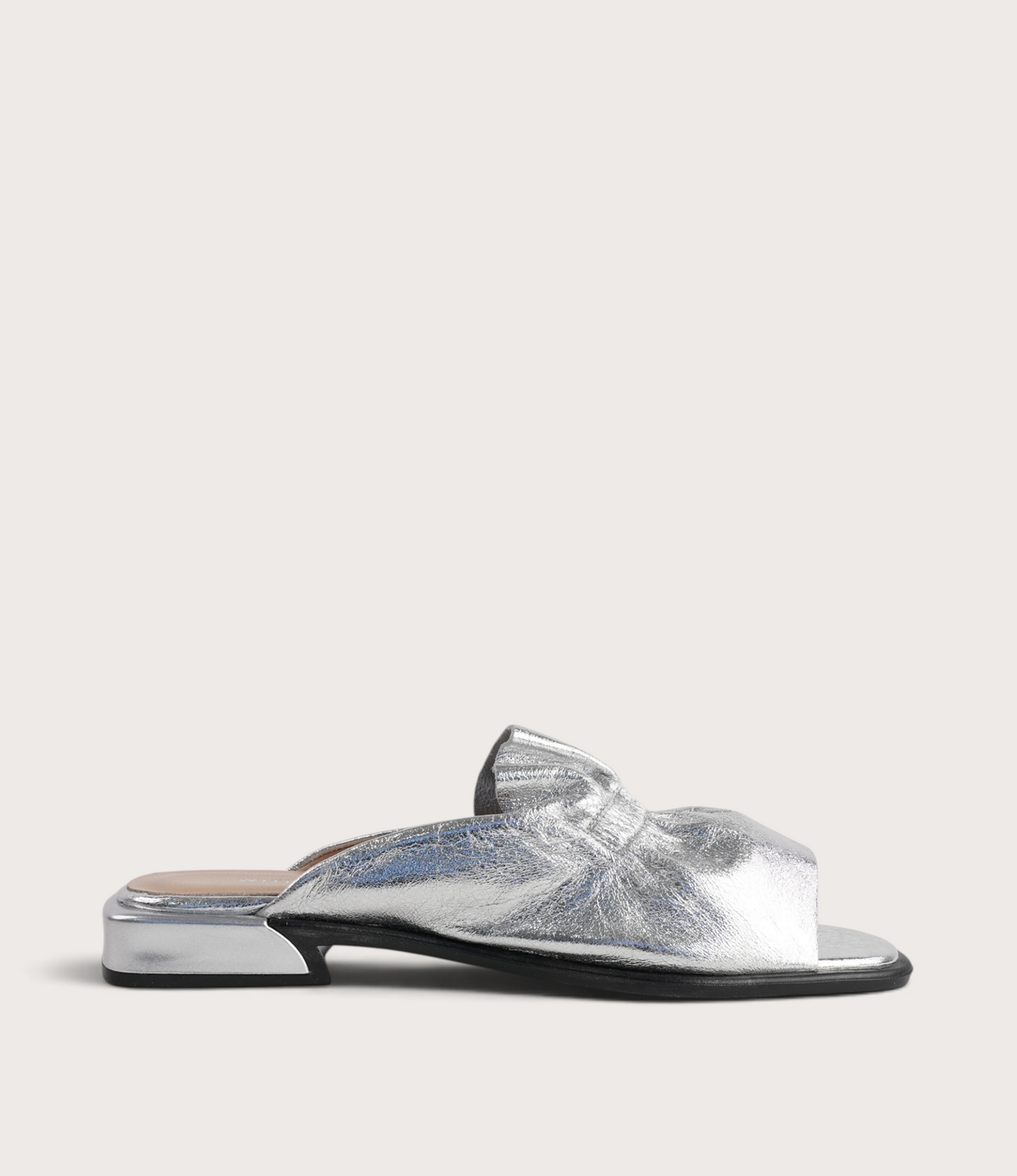Luna Silver Leather Flats