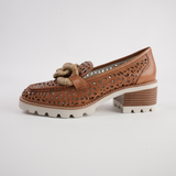 Popo Brandy Leather Heeled Loafers - BRESLEY | Shouz