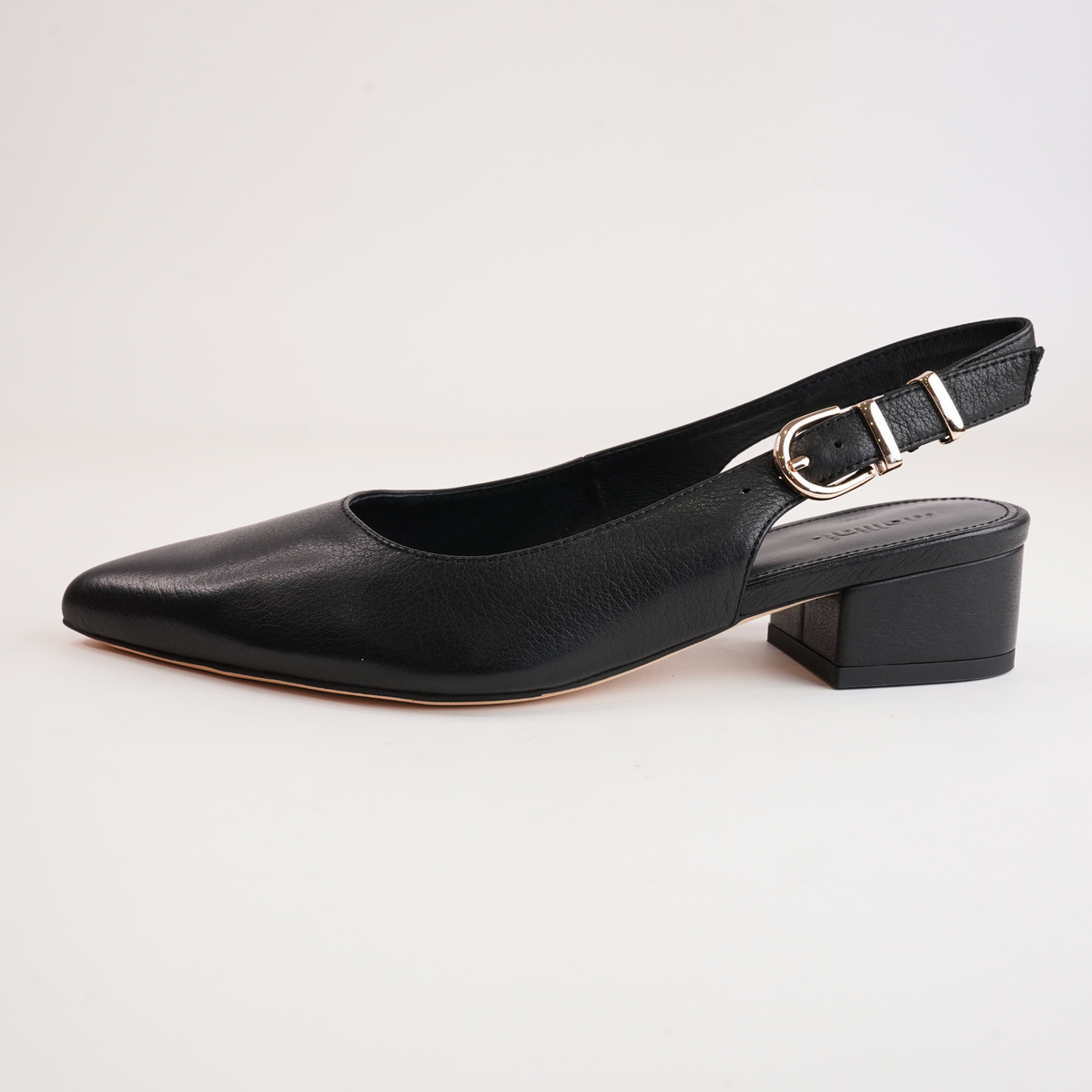 Thetrim Black Leather Heels - MOLLINI | Shouz