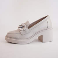 Arrigo Almond Leather Heeled Loafers