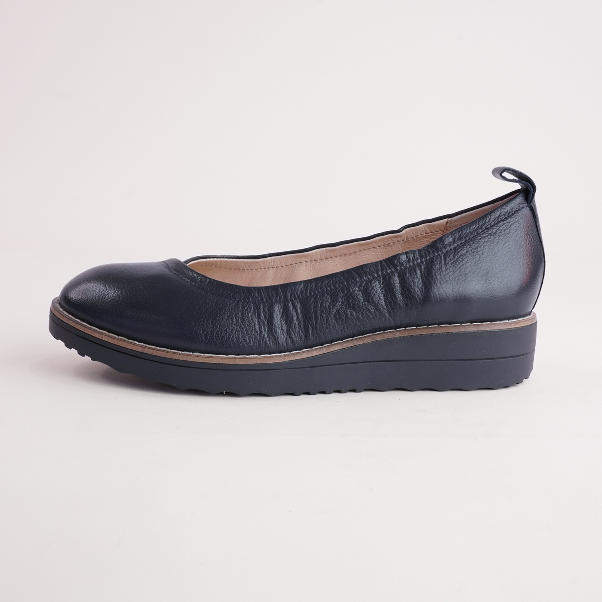 Oxsson Navy/ Navy Sole Leather Flats - TOP END | Shouz