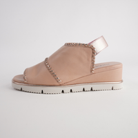 Sigma Powder/ Rose Gold Leather Sandals