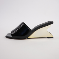 KL7040001 Black Patent Wedges