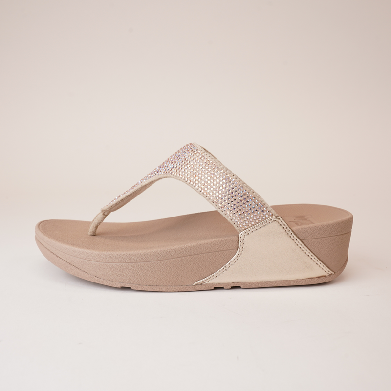 Lulu Crystal Embellished Latte Sandals