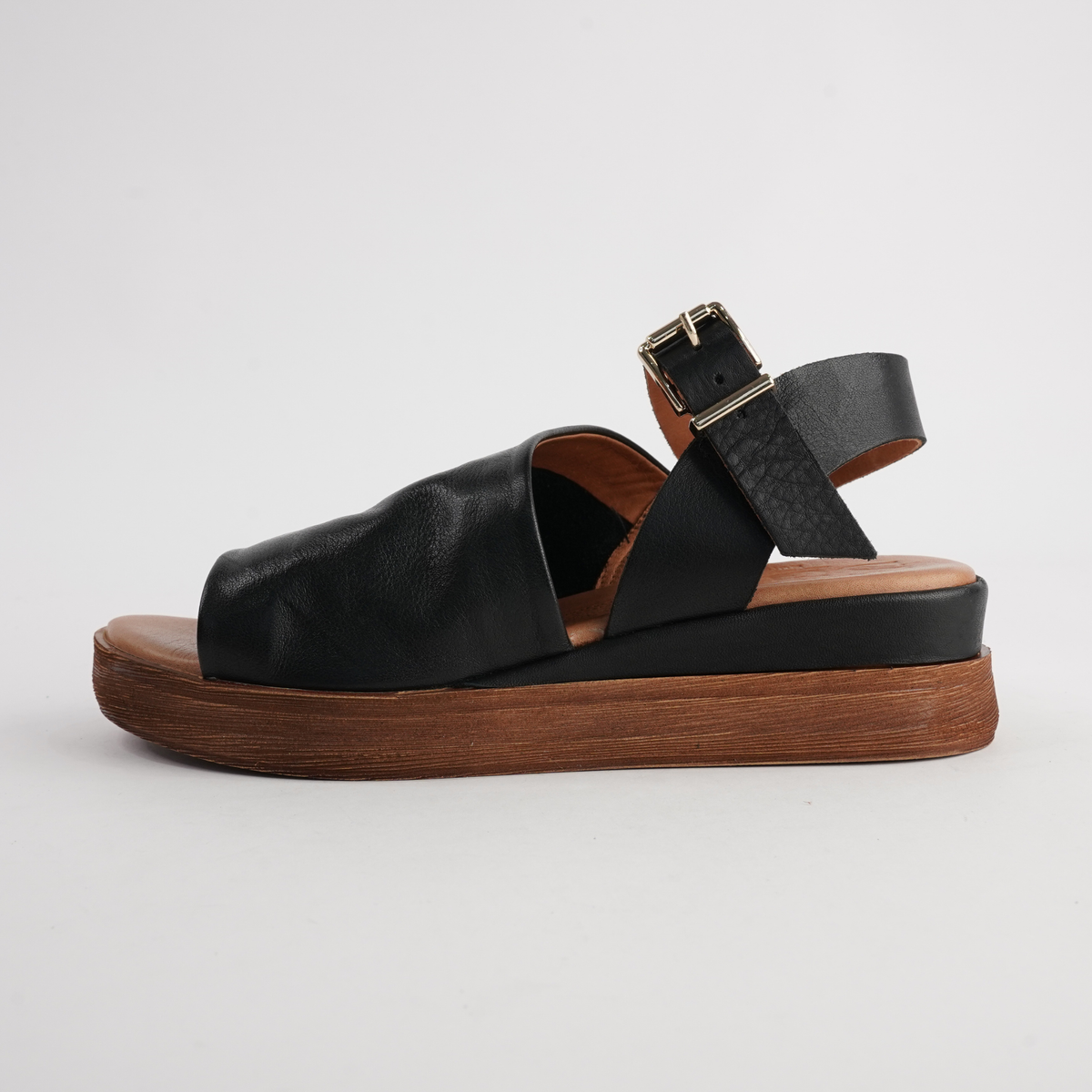 Positano Black Leather Sandals - SALA | Shouz
