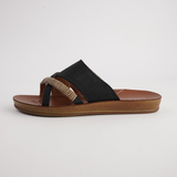 Bride Black Raffia Slides - LOS CABOS | Shouz