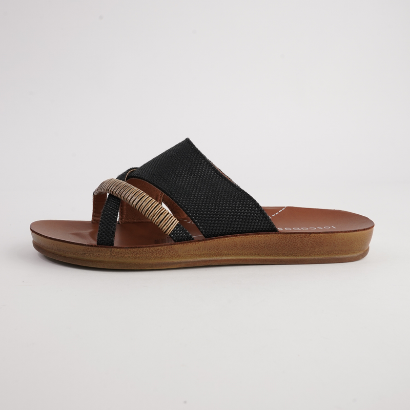 Bride Black Raffia Slides
