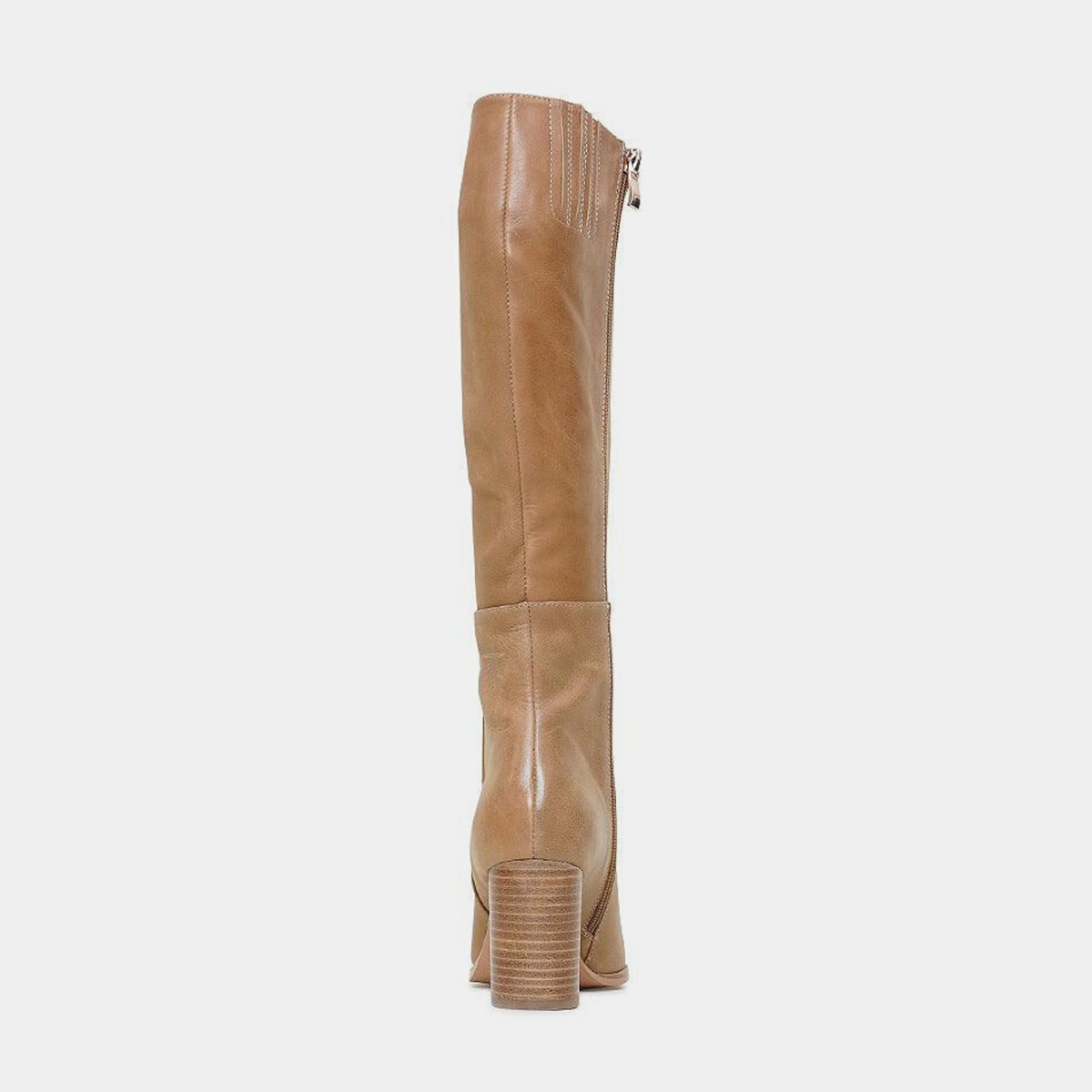 Allouta Tan Leather Knee High Boots - Shouz