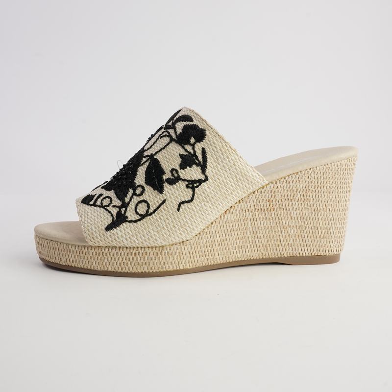 Pixiel Natural/ Black Espadrille Wedges