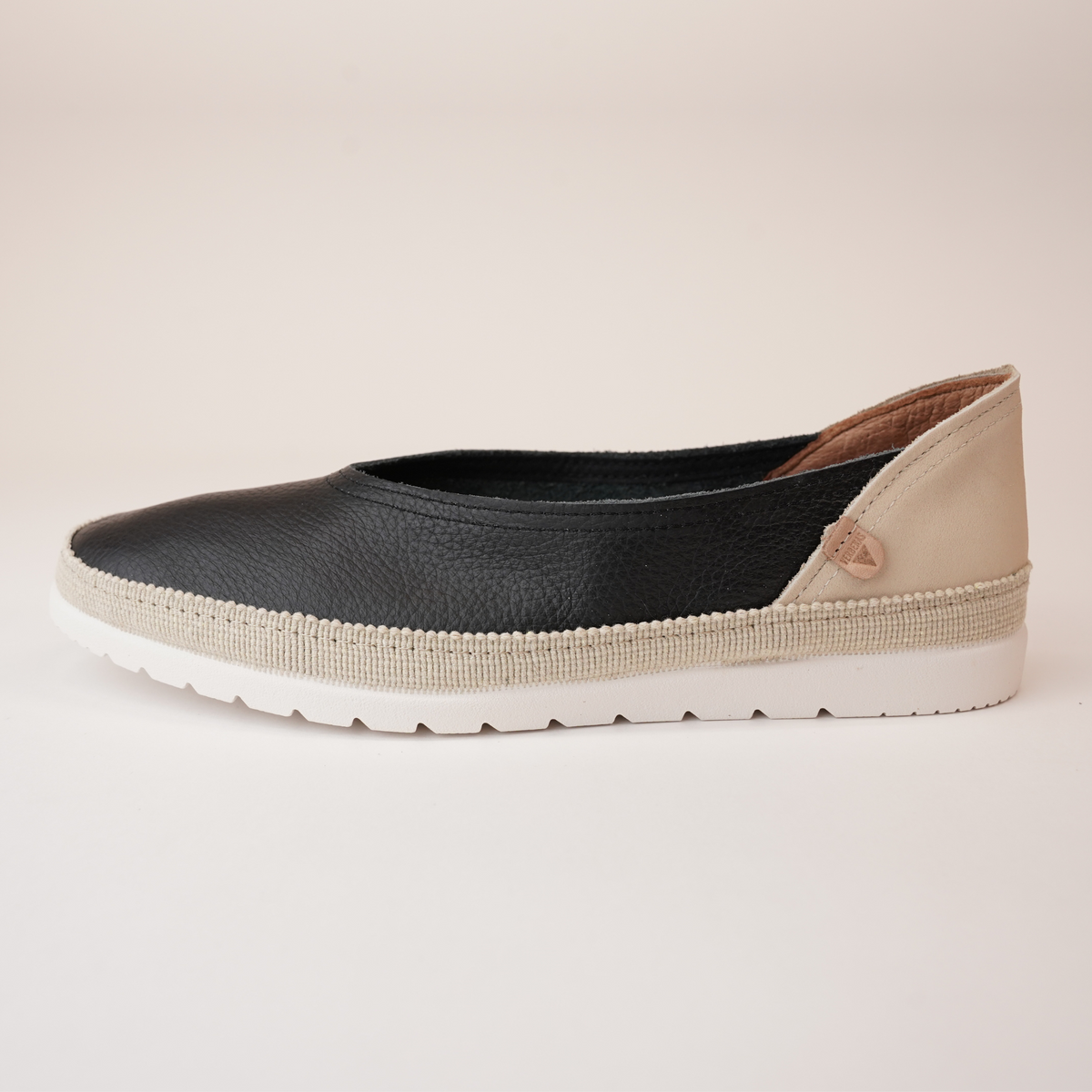 Noelia Black Leather Espadrilles - VERBENAS | Shouz