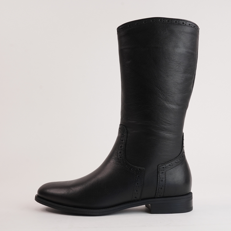 Garda Black Leather Knee High Boots